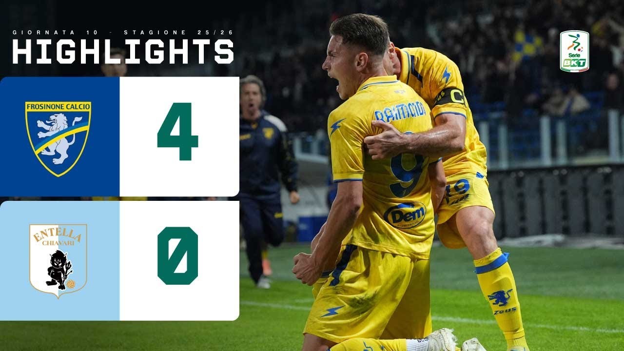 #ไฮไลท์ฟุตบอล [ โฟรซิโนเน่ 4 - 0 วีร์ตุส เอ็นเตลล่า ] เซเรียบี อิตาลี 2025/29.10.68